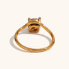 La. Muses Sparkling Water Drop Shaped Cubic Zirconia Stainless Steel Women's Ring Gold Plated Jewelry Gift - Image 4