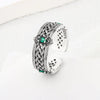 Silver Retro Pattern Adjustable Rings For Women Girls Engagement Jewelry Argent Jewellery - Image 1