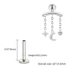 Titanium Hidden Helix Chain Earring 16G Dainty Star Moon CZ Dangle Cartilage Stud Piercing Jewelry - Image 18