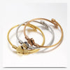 316L Stainless Steel Heart Cable Bangle For Women Hand Bracelet Jewelry Accessories Adjustable Size - Image 3