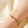 Woven Link Stainless Steel Bracelet with Gold Tone Finish - Image 4