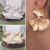 Geometric Gold Color Ginkgo Biloba Leaf Shape Drop Earring Creative Personality Simple Punk Woman Dangle Earring Jewelry - Image 3