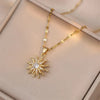 Light Spin Zircon Flower Pendant Necklace for Women Gold Color Quality High Sense Chain Necklaces Party Jewelry Gifts - Image 5