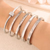 Zakol 5/1pcs Stainless Steel Bracelet With Shiny Zircon Stacking Jewelry Birthday Party Gift for Women - Image 4