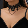 Gothic Black Lace Rope Chain Necklace Crystal Beads Geometric Charm Chokers Collar Girls Women Party Y2K Jewelry - Image 2