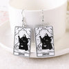 Rectangular Double Sided Tarot Cat Acrylic Earrings Halloween Magic Divination Animals Epoxy Pendant Earring for Women Jewelry - Image 4