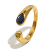 Large And Small Snake-head Zircon Open Ring Stainless Steel Statement Jewelry Decoration - Image 7