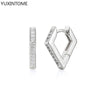 Silver Needle Double Circle Zirconia Earrings For Women Minimalism Vintage Geometry Hoop Earrings Jewelry - Image 11