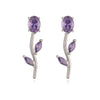 Gold Plated Rose Flower Stud Earrings for Women Brilliant Cubic Zirconia Dangle Earrings Elegant Brass Flower Drop Earrings - Image 10