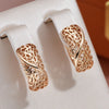 Full Hollow Texture Gold Color Drop Earrings Simple Party Daily Women French Jewelry Ethnic Accessories - Image 1