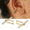 Y2k Crystal Fake Piercing Ear Cuff Earrings For Women Simple Zirconia 2000s Aesthetic Ear Cartilage Earing Chic Jewelry - Image 4