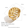 316L Stainless Steel Twisted Spiral Hollow Wide Band Open Ring Gold Plated Jewelry For Women Gift - Image 8