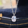 Women Oval Pendant Necklace Inlaid Shiny Cubic Zirconia Simple Style Versatile Party Daily Accessories Jewelry - Image 5