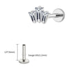Titanium 16G Triple Baguette CZ Crown Monroe Labret Stud Cartilage Helix Conch Stud Earlobe Piercing - Image 14
