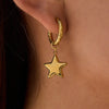 Daily Freshwater Pearl Star and Moon Pendant AB Earrings Gold-plated Stainless Steel All-match Women's Jewelry - Image 2