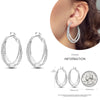Silver Women Hoop Earrings Gifts For Girl U Rhombic Shape Geometric Lines Zircon Earring - Image 25