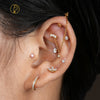 Titanium C-Shaped Hoop Earring with CZ 16G Dainty Half Circle Open Hoop Helix Earlobe Piercing Jewelry - Image 6