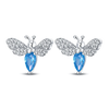 Silver Double stirrup Bee firefly zircon zircon Earrings for Women Jewelry Wedding Birthday mom Gift - Image 17