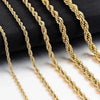 Stainless Steel Rope Chain Necklace in Gold-Tone with Multiple Lengths - Image 6