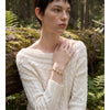 Stainless Steel Zirconia Round Chain Bracelet Bangle Prevent Allergy Metal Women Jewelry - Image 3