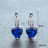 Blue CZ Heart Earrings for Women Simple and Elegant Wedding Accessories Silver Color Versatile Ear Jewelry Gift - Image 6