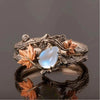 Vintage Boho Hollow Leaf Moonstone Ring for Women Niche Design Ethnic Rings Vocation Jewelry Gifts - Image 7