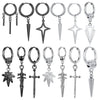 ZS 1 PC Hip Hop Sword Hoop Earring Men Jewelry Dangle Earrings Stainless Steel Round Ear Hoop Cone Chain Punk Jewelry Gift Women - Image 1