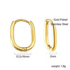 Two-Piece Clip-On Hoop Earrings with Oval Profile - Image 14