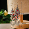 Boho Vintage Leaf Tassel Earrings For Women Geometric Crystal Rhinestone Beads Handmade Beach Vacation Drop Dangle Jewelry Gift - Image 5