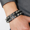 Punk Bracelet for Men Women Goth Black Leather Wristband with Metal Spike Studded Spike Rivets Cuff Bangle Adjustable - Image 4
