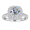 Brilliant Halo Ring 8mm D Engagement Wedding Finger Rings Gold for Women with - Image 5