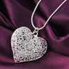 Silver-Tone Openwork Heart Pendant Necklace - Image 1