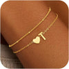 Initial Bracelets for Women Girls Gold Plated Stainless Steel Heart Initial Bracelet Stuff Jewelry Gifts - Image 24