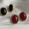 Oval Metal Post Earrings Classic Resin Styles For Women Vintage Jewelry Daily Wear Accessories Timeless Gifts - Image 1