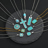 Turquoise Pendant Necklace for Men, Stainless Steel Box Chain Geometric Square Compass Stone Vintage Jewelry Gift - Image 6