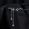 Silver Color Asymmetric Big Dipper Earrings for Women Zircon Long Tassel Chain Dangle Earrings Wedding Jewelry - Image 6