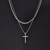 2Pcs Stainless Steel Cross Pendant Necklace For Men Titanium Steel Twisted Rope Box Chain Choker Women Punk Jewelry - Image 9