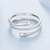 Silver Multi-layer Metal Water Drop Open Ring For Women Euro Simple Jewelry Stackable Party Rings Gift - Image 5