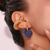 Colorful Flower Resin Acrylic Charms Earring Gold Color Circle Ear Buckle Hoop Earrings for Women Cute Gift Jewelry - Image 2