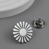 sunflower men's lapel pin, 316L stainless steelgold-plated badge, black brooch for suit accessories, gift for father - Image 3
