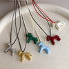Colorful Horse Pendant Long Necklace for Women Adjustable Sweater Chain Necklaces Jewelry Gifts Accessories - Image 1