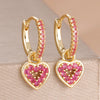 2PCS Light Heart Shaped Coloured Zircon Drop Earring For Women Temperament Gift Young Girls Statement Jewelry - Image 4