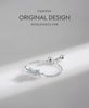 Modian 925 Sterling Silver Simple Hearts Shape Romantic Love Adjustable Chain Finger Rings For Women Wedding Original Jewelry