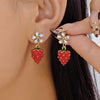 Korean Sweet Cute Strawberry Ribbon Bowknot Drop Earrings for Women Cute Fruit Cake Cup Dangle Earring Lovely Jewelry Gift - Image 8