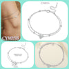 Dainty Silver 2 Layer Cubic Zirconia Anklet Gold Plated Summer Beach Jewelry Gift For Women Daily Birthday Gift - Image 14