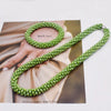 Woven Bead Necklace Glass Beaded Bohemian Statement Necklace Bracelet Hair Accessory Set For Women Jewelry Gift - Image 25
