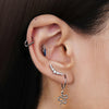 Heart Detail Clicker Hoop Piercing Earring in Gold-Tone or Silver-Tone - Image 6
