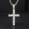 Cubic Zirconia Cross Pendant Necklace on Twisted Chain 60cm - Image 1