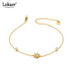 Delicate Zircon Star Pendant Bracelet Chain for Women's Jewelry Gifts Stainless Steel Gold Plated Bangles - Image 1
