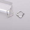 Silver Earrings Ear Hoop For Women Square Stud Jewelry Engagement Anniversary Gift - Image 1